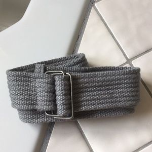 Men’s green gray knit fabric belt